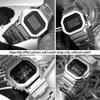 Korlexchi 316 Stainless Steel Bracelet Watch Band, Custom Metal Strap, Compatible with Casio and G-SHOCK Men's GM5600 and GM-5600B (Silver)