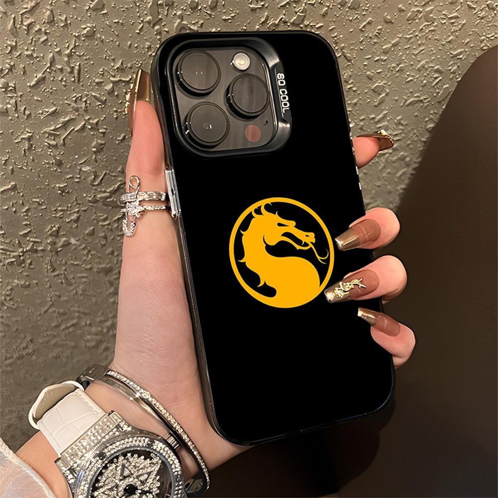 M-Mortal K-Kombat Logo Phone Case For iPhone 16,15,14,13,12,11,Pro,Max,Plus,Mini,XS,SE Anti Fall Black Matte Hard Bumper