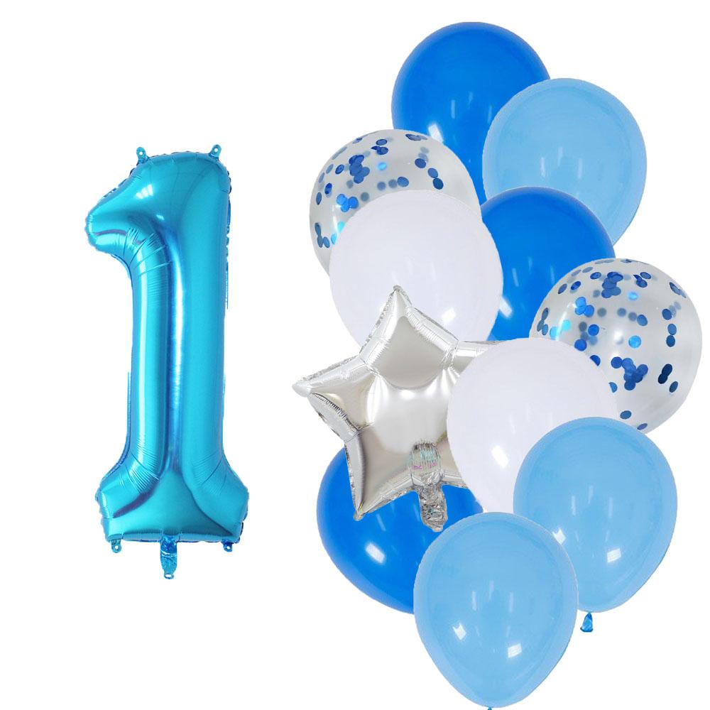 

12 шт. Синий 32 дюйма Цифра Фольга Белый Латексный Шар С Днем Рождения Украшения для Вечеринки Дети Мальчик Малыш 1 2 3 4 5 6 7 8 9 Лет as the picture