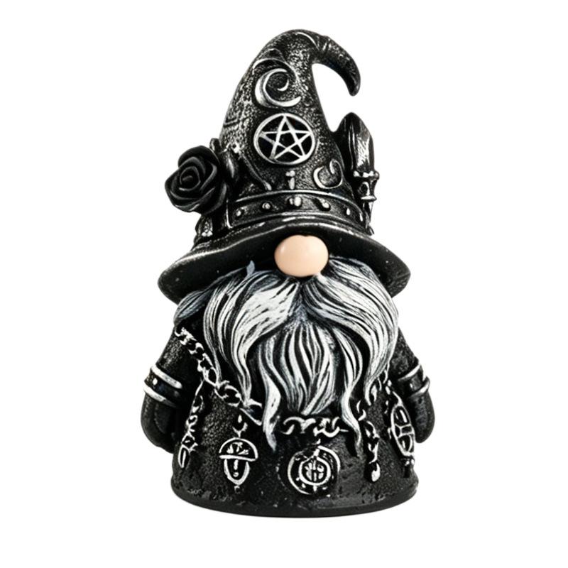 Gotische Zauberer-Gnom-Harzfigur, Halloween-Dunkeldekoration, Schreibtischstatue, Geschenkidee
