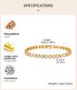 Cubic Zirconia Tennis Bracelet for Women, 18K Gold Plated Stainless Steel CZ Chain, Bridesmaid Jewelry Non Tarnish