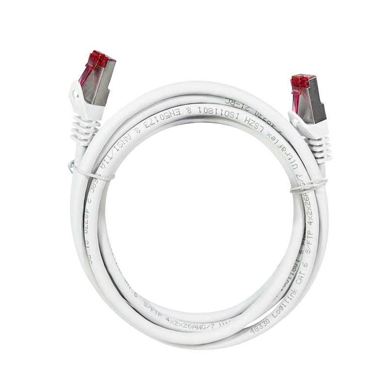 CAT6 S/FTP network cable 3m RJ45 white LAN patchcord lszh 10GBase-T 250MHz
