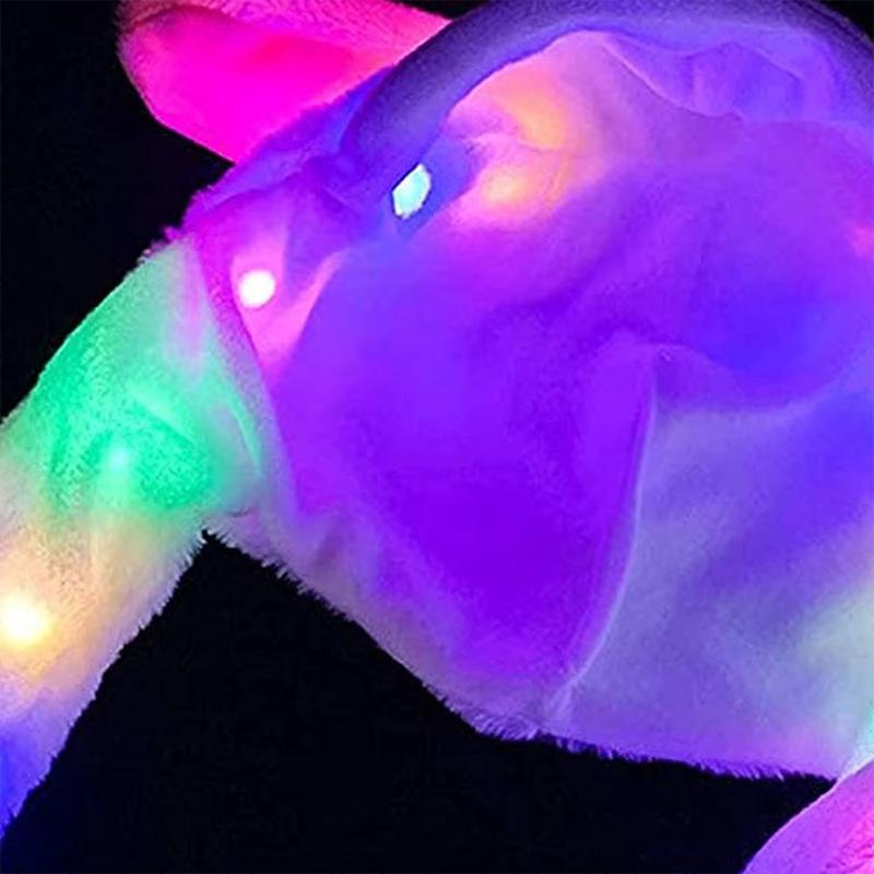 1 pièce Bandeau lumineux amusant Mignon Serre-tête Oreilles Pour Enfants Adultes avec Oreilles Mobiles Chapeau Lapin Peluche Lapin