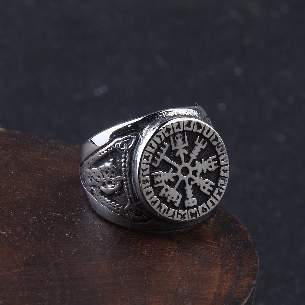 Ring for Men Viking Raven Odin Sign Band Biker Stainless Steel Jewelry Rings
