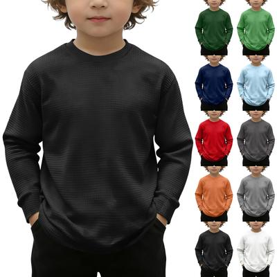 Dziecięca koszulka z nadrukiem z długim rękawem i okrągłym dekoltem, codzienny, swobodny t-shirt