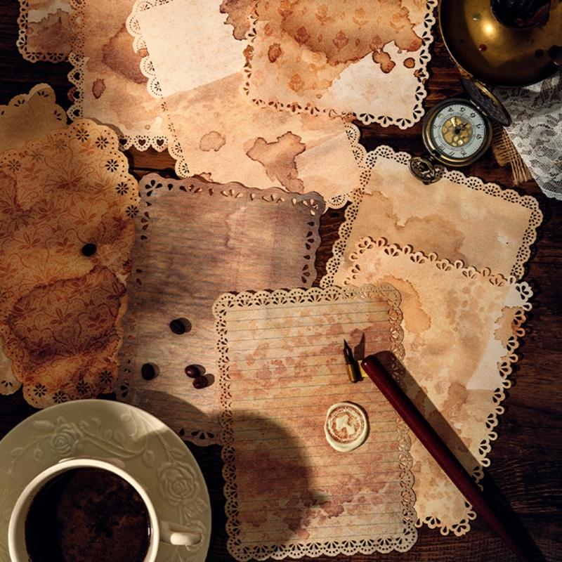 10Pcs Aesthetic Lace Patterned Paper Vintage Scrapbooking Background Paper for Scrapbooking Card Making Photo Album