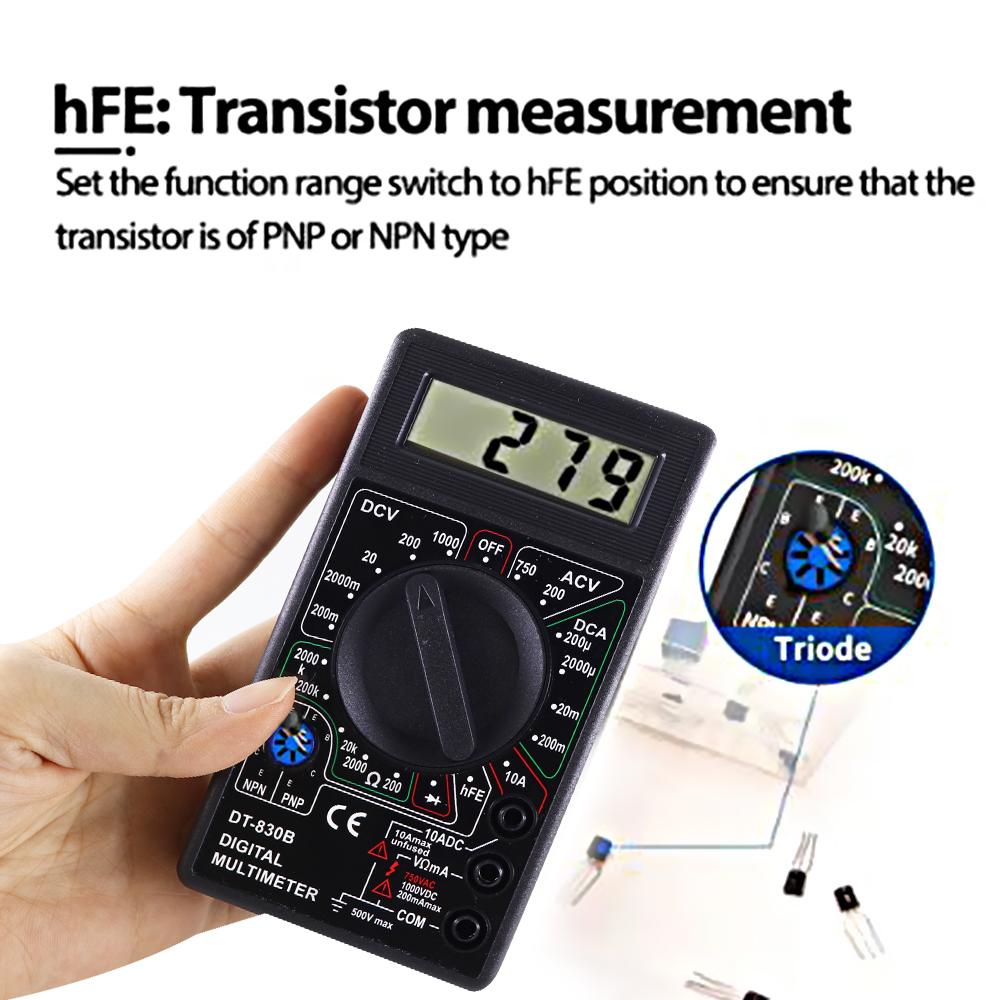 DT830B AC/DC LCD Digital Multimeter 750/1000V Voltmeter Ammeter Ohm Tester High Safety Handheld Meter Digital Multimeter