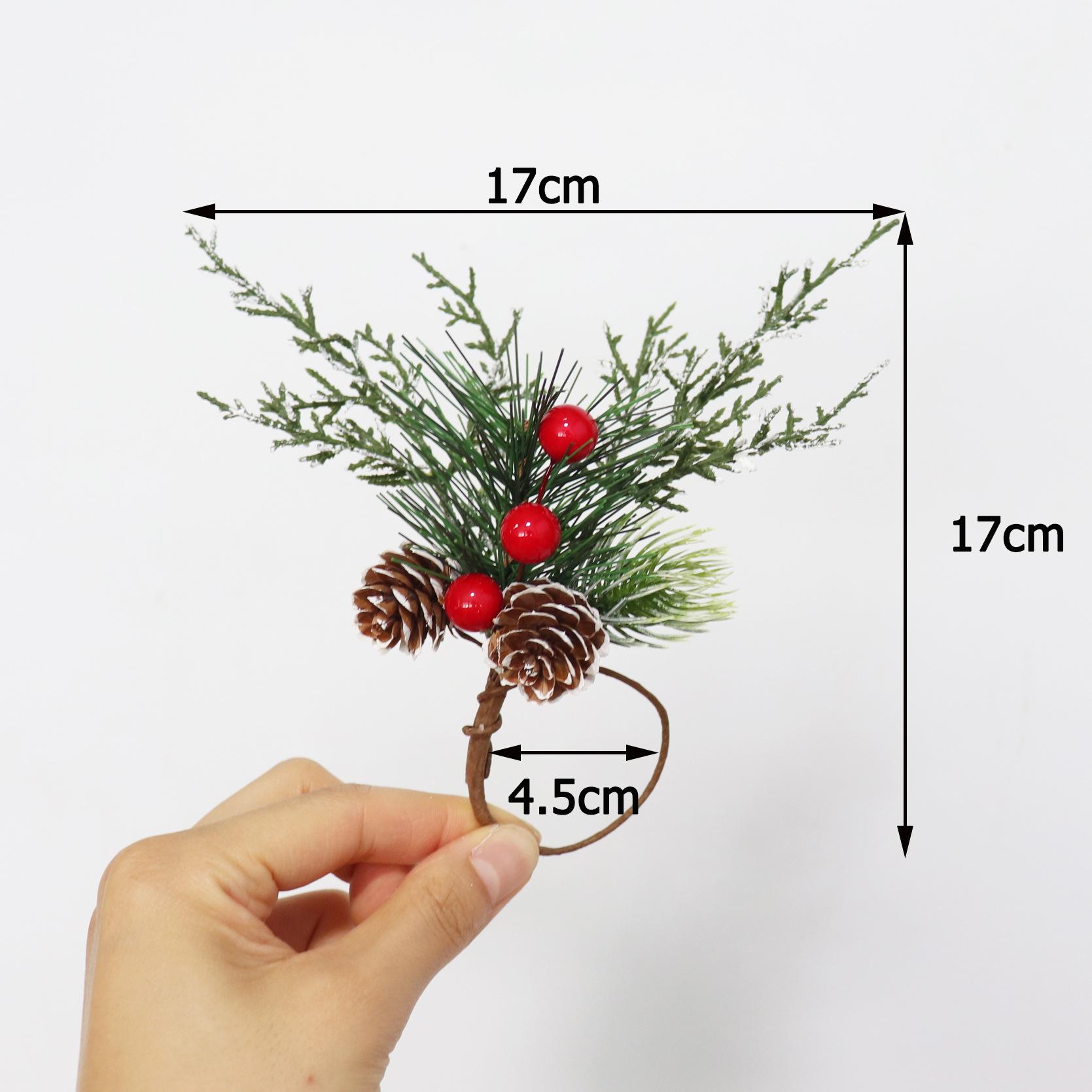 Christmas Party Dinner Napkin Rings,Cypress Christmas Pine Needle Napkin Ring, Xmas Family Party Napkin Ring Dinner Decoration
