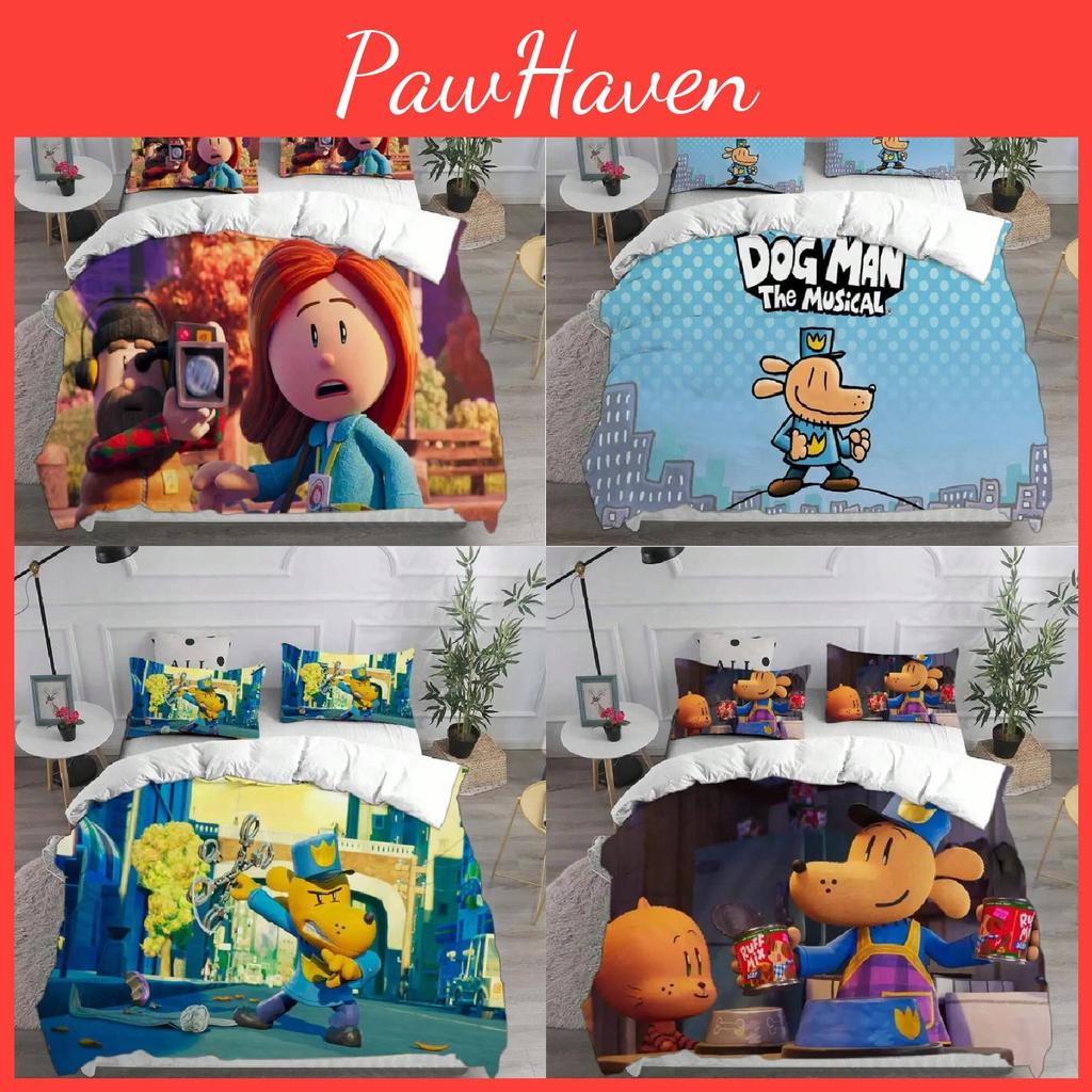 Dog Bedding Man Set Cartoon Comforter Cover Duvet Pillow Case Decoration Bedroom