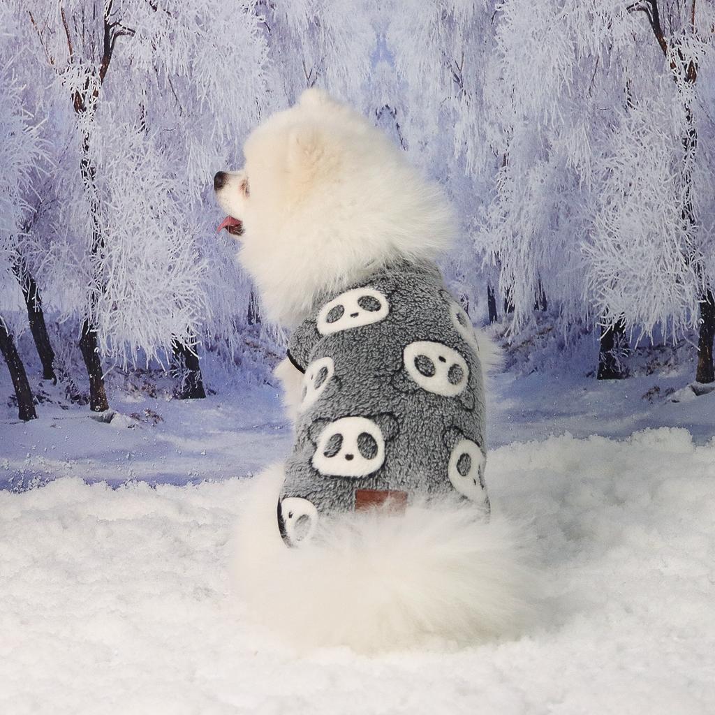 Dog Cute Panda Pattern Shirts Soft and Comfortable Dog Sleeveless Shirt Pajamas Pets Fuzzy Clothes for Small Dogs Cats