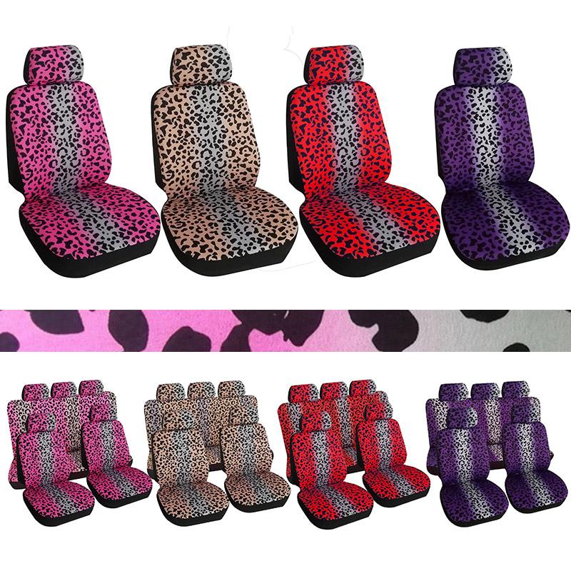 All-Inclusive Seat Cover Leopard Print Fabric Car Seat Protector All Year Universal Breathable Non-slip Dust Cover Car