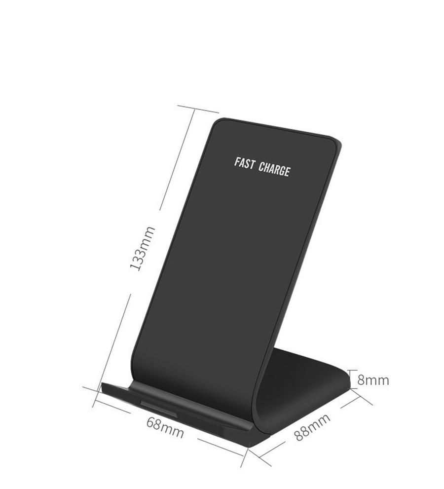 New 10W Wireless Fast Charging Mobile Phone Bracket Vertical Charging Bracket Black