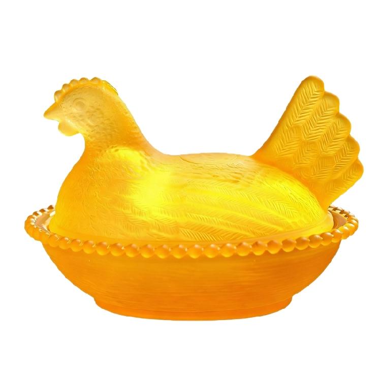 Хрустальная стеклянная конфетница Курица в гнезде Банки для конфет с крышкой Конфетница Настольные украшения с крышкой Десертная тарелка Подарок