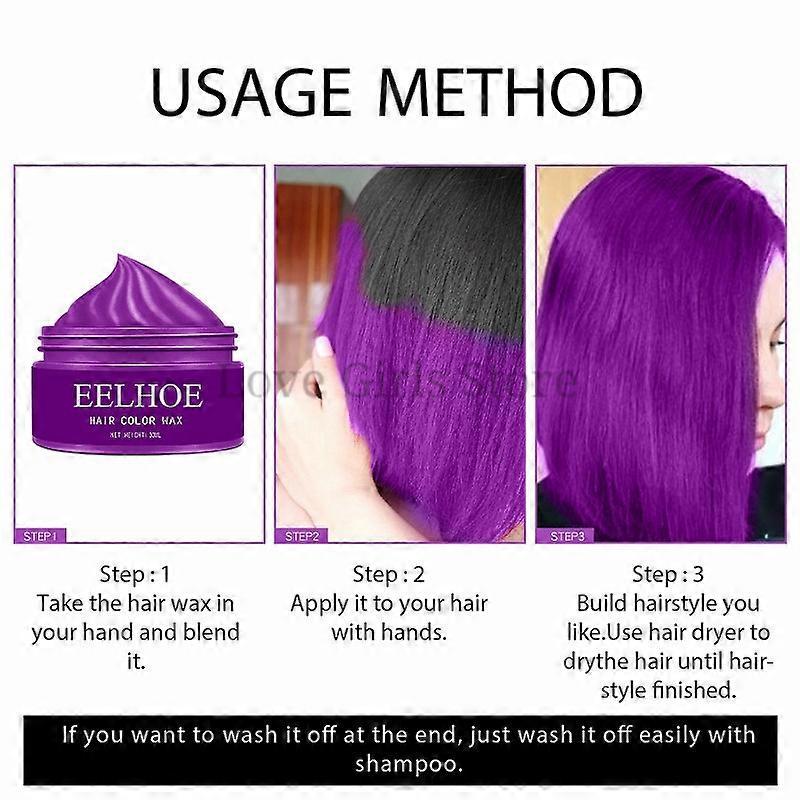 Hair Coloring Dye Wax Styling Washable Natural Matte Hairstyle Strong Gel Cream Non-Greasy Hair Mud for Cosplay Party Women Men