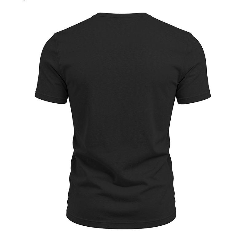 Men Casual Summer Loose V Neck Short Sleeve Solid T Shirt