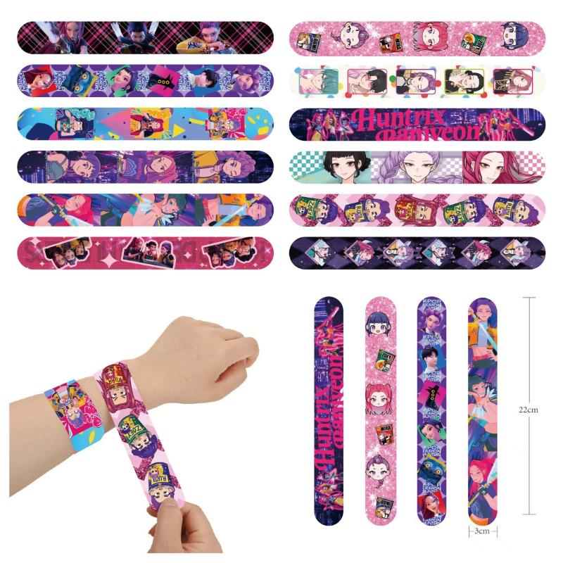 20Pcs Kpop Demon Hunters Slap Bracelets Party Favors Snap Bracelets Birthday Party Gifts Decoration Supply Christmas Gifts