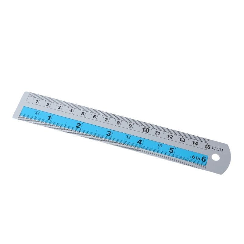 6in & 12in Straight Edges Ruler with Imperials and Metric Measurements Stainless Steel Ruler Set for Project Crafting