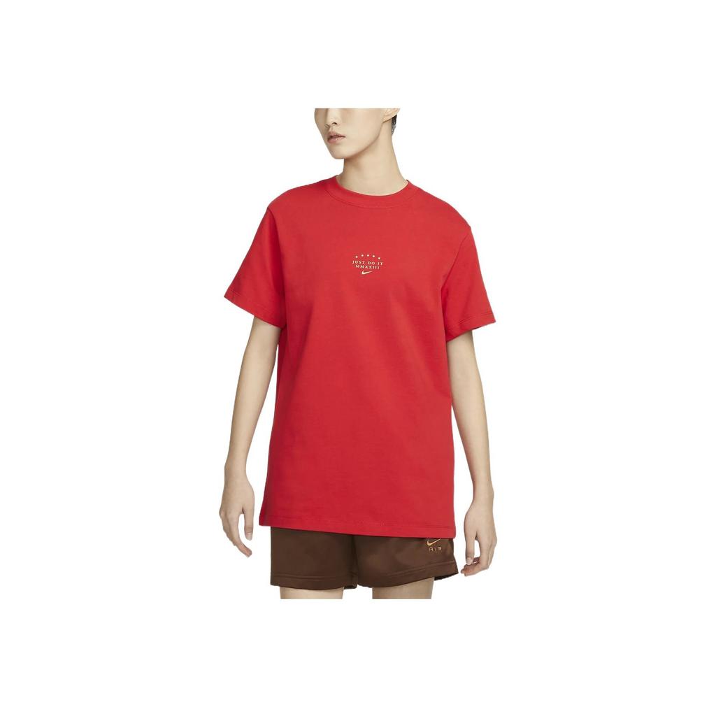 Nike Logo Print Retro Dopamine Loose-Fit Sport Short Sleeve T-Shirt Women Tops Red DX7941-657