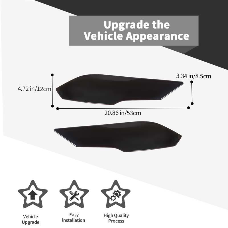 Bil Främre Strålkastare Lampa Dekorationsskydd ABS Dekoration För Ford Mustang 2018 Upp Exteriörtillbehör ,Rökt Svart