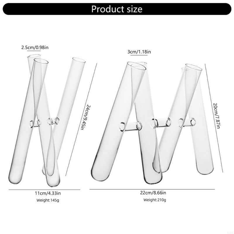 3/4 Test Tube Glass Vases for Floral Arrangements Plant Container Home Decors X3UC