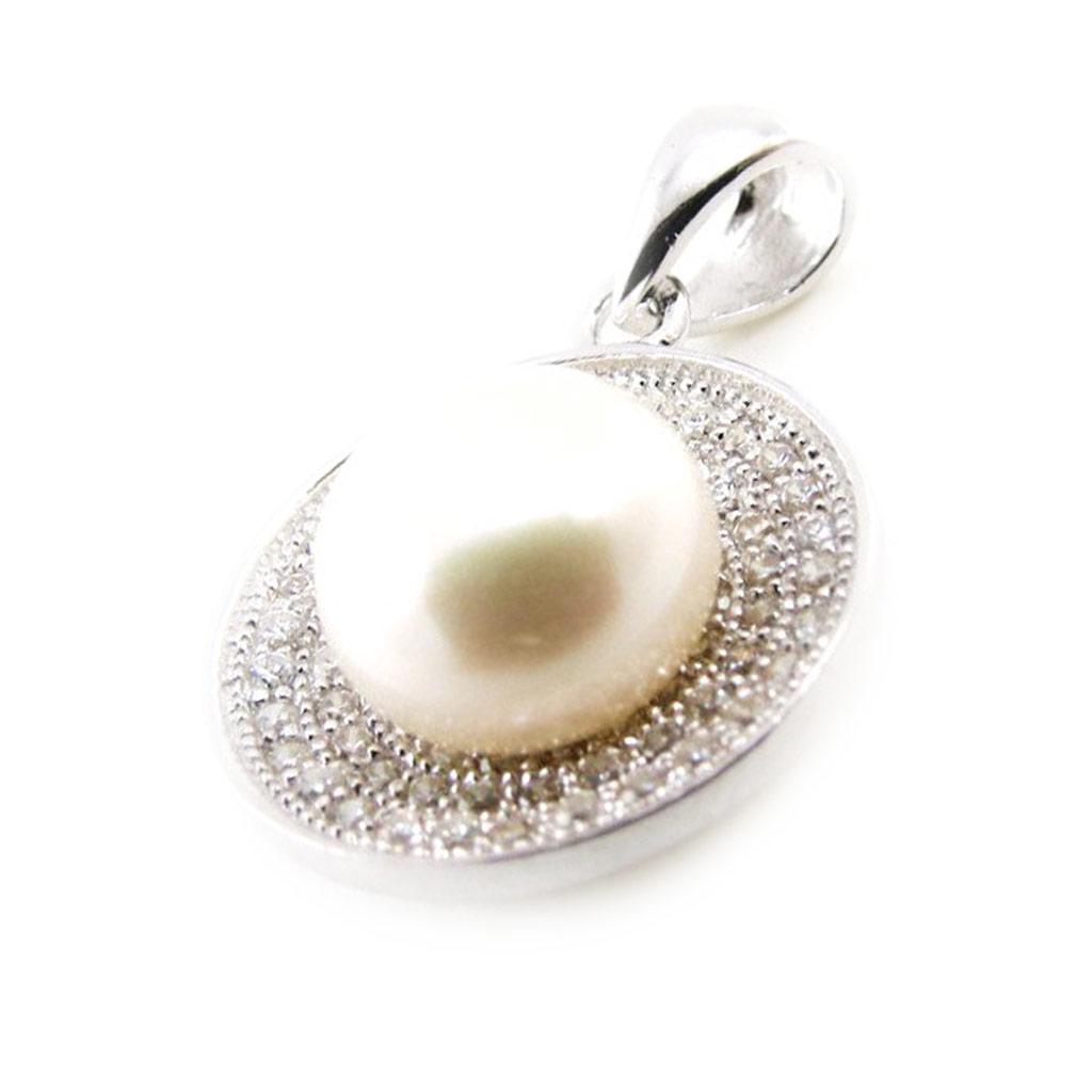 Les Trésors De Lily [J0141] - Pendentif Argent 'Sissi' blanc argenté (rhodié) - 15 mm