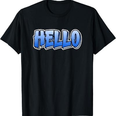 Hallo Graffiti-Stil Design Das Hallo Sagt T-Shirt