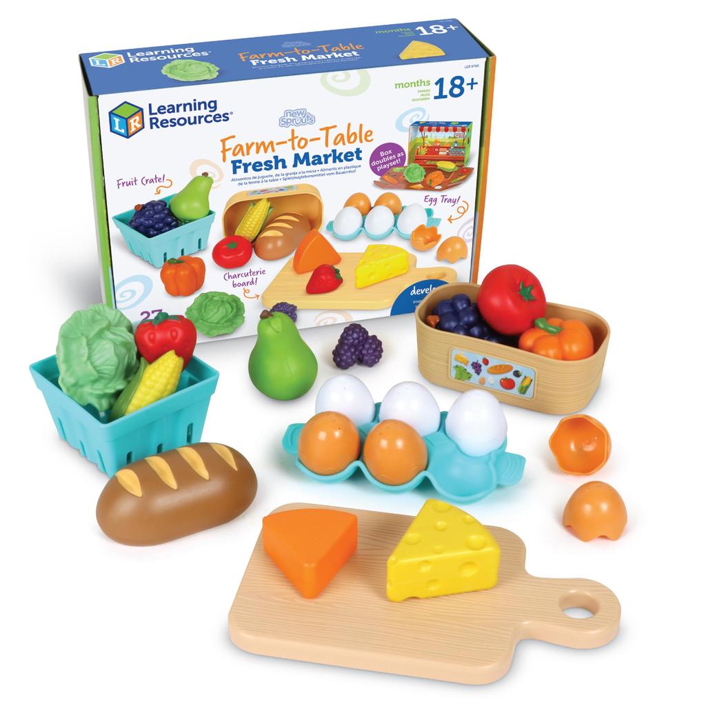 Learning Resources Fresh! Freshly Harvested! Fresh Market 27-Piece Play Set LER9749 Authentic
