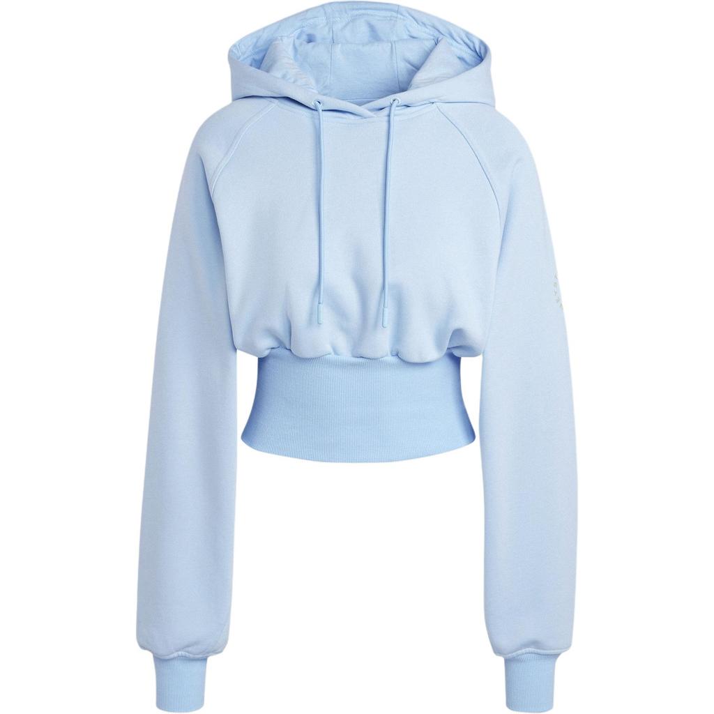 adidas Cropped Hoodie Einfarbige Bequeme Lockere Kurze Kapuzenpullover Damen Kapuzenpullover Hellblau IW6317