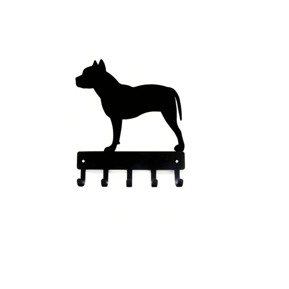Pit Bull Terrier Dog - Key Hooks & Keychain Holder 9inch Metal Wall Art Nine Inch Wall Art Pit Bull Terrier Key Holder