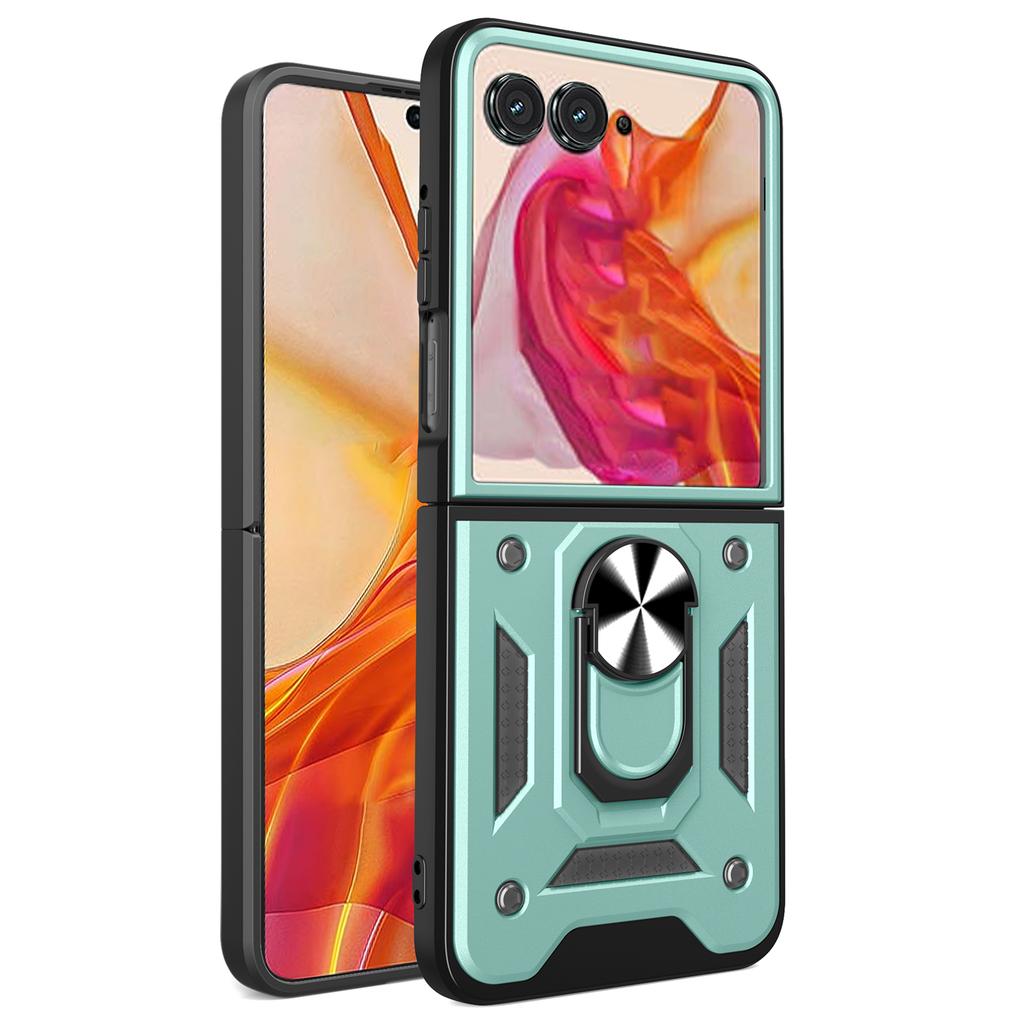 For Motorola Razr 60/Razr 50 5G Case with Slide Camera Lid PC+TPU Kickstand Phone Cover