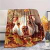 Pitbull and Leaves,pattern Flannel Blanket, High Quality Comfortable for All Seasons, Home Decor, Warmth and Comfort, Perfect for Gifts.