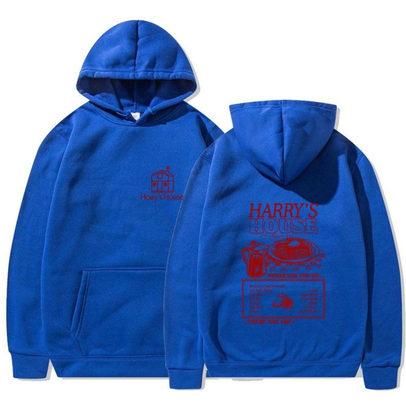 

Europe and America Harry s House printed hoodie autumn and winter fleece XXXL синій