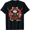 Japanese Samurai Cat Tattoo Kawaii Ninja Cat Printed Summer Woman T-shirt Street Cool Casual Wear Women's Clothing Top