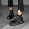 Korean Version of Large Size Women's Knight Boots Medium Heel Non-slip Women's Boots Square Heel Round Head Sleeve New Autumn and Winter Medium Bo