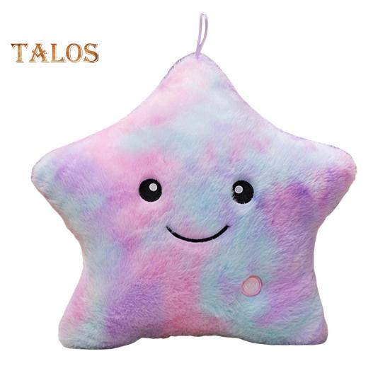 

Подушка со звездой, мягкая подушка со светодиодной подсветкой, светящаяся подушка со звездой, ночник для детей, сенсорная плюшевая игрушка для детей 40cm фиолетовый/синий