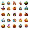   50Pcs Halloween Spooky Stickers - 2x1.8 Inch Durable Adhesive Decals for Phone, Laptop, Luggage, Party Decor