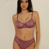 Ultradunne, sexy dameslingerie set: doorzichtige tule, doorschijnend, verleidelijk push-up beugel bh set