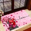 Curious Elf Welcome Floor Mat, Flannel Material, Durable Carpet, Valentine's Day Themed Interior Decor