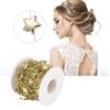 10 Meters Bead Chain ABS Electroplated Pearl Chain Fiver- Pointed Star Decorative String(Golden)