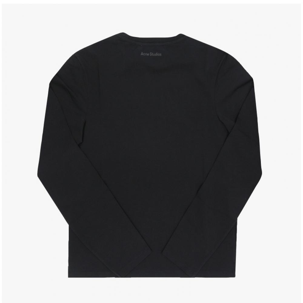 Acne STudios Face Logo PaTch Long Sleeve T shirT Cl0311 Black