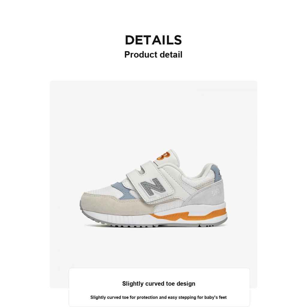 New Balance NB 530 Series Comfortable Versatile Low-Top Casual Shoes Kids sneaker White Gray PV530GC