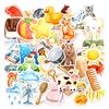 10/30/50PCS Cartoon Watercolor Sticky PVC Sticker Stationery DIY Laptop Luggage Skateboard Decoration Scrapbooking for Kids