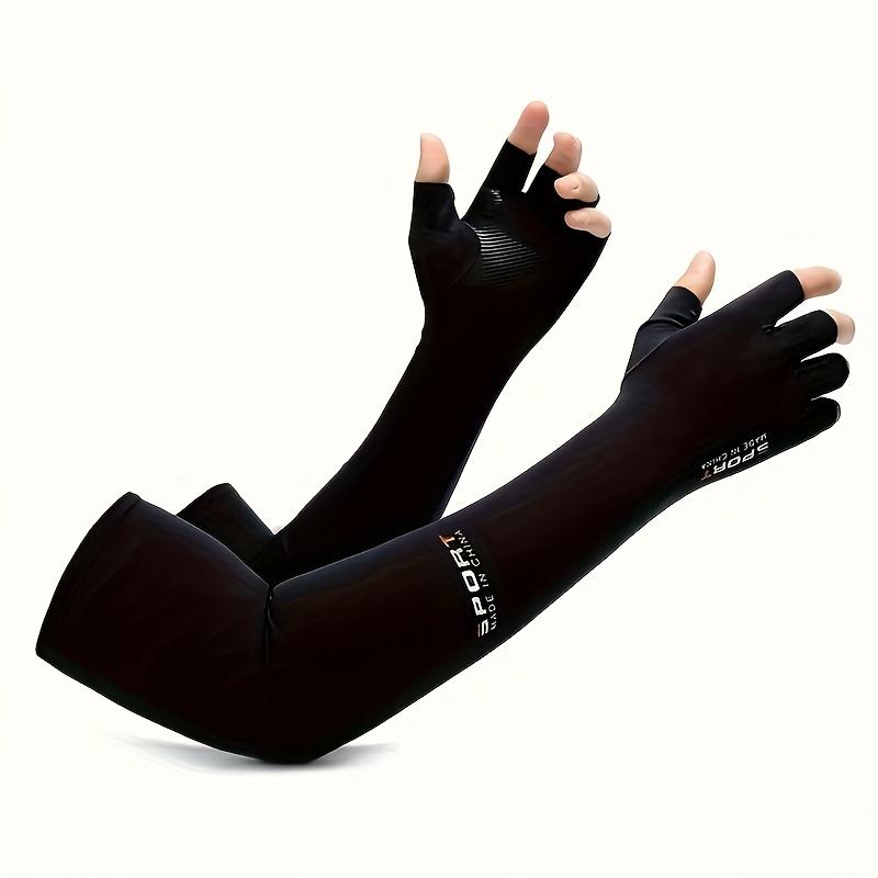 Ice Silk Arm Sleeves Summer Breathable Anti-uv Quick-dry Cycling Sleeves Sunshade Non-slip Touchscreen Hiking Driving Arm Cover
