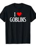 Unisex T-shirt I Love Goblins I Heart Goblins Halloween Spirit Goblin Lover T-Shirt