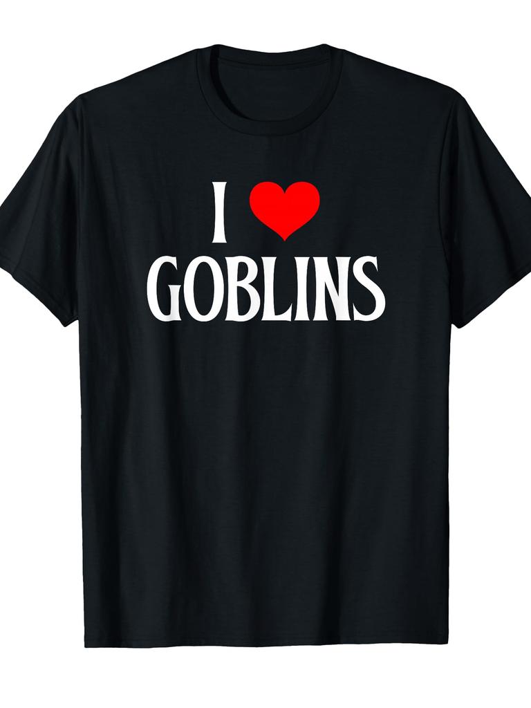 Unisex T-shirt I Love Goblins I Heart Goblins Halloween Spirit Goblin Lover T-Shirt