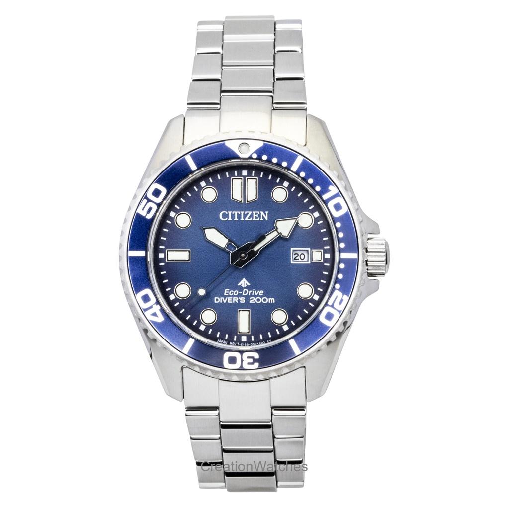 

Чоловічий годинник Citizen Promaster Dive з нержавіючої сталі з синім циферблатом Eco-Drive BN0260-54L 200M синій