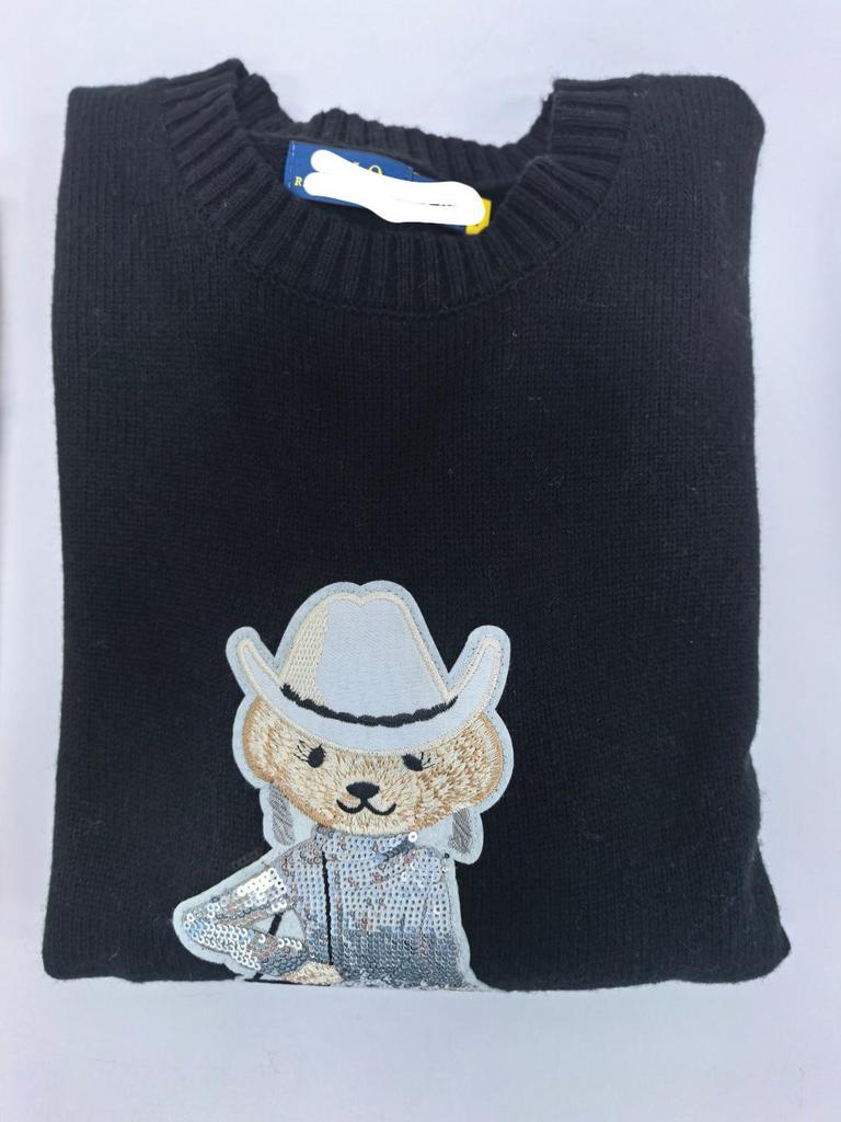 2025 Women's Heavy-Duty Pure Cotton Little Bear Cartoon Sweater - Autumn/Winter