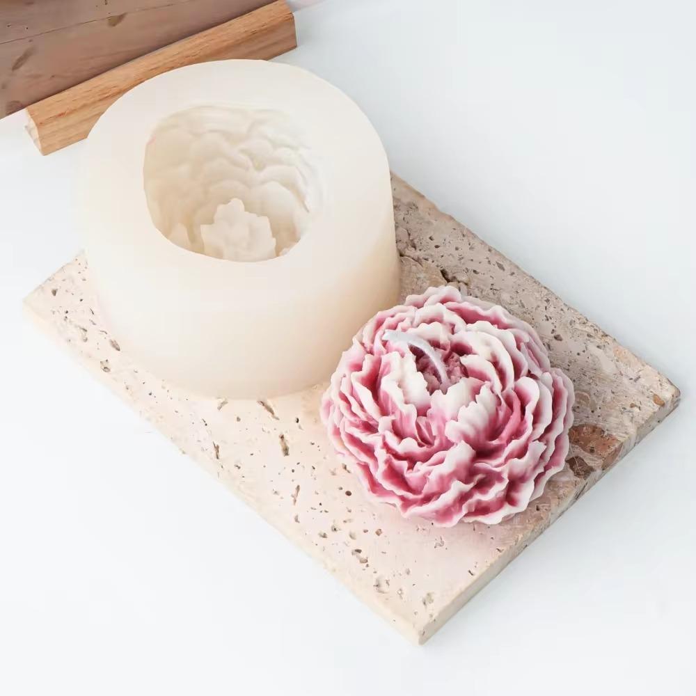Peony Candle Silicone Mold Rose Shape Plaster Resin Making Tool DIY Flower Valentine Gift Candlelight Dinner Handmade Gift