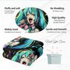 Hatsune Miku Rock Star Flannel Throw Blanket Gift for Anime Fan Summer Soft Nap Throw Sofa Blanket Bed Cover Travel Blanket