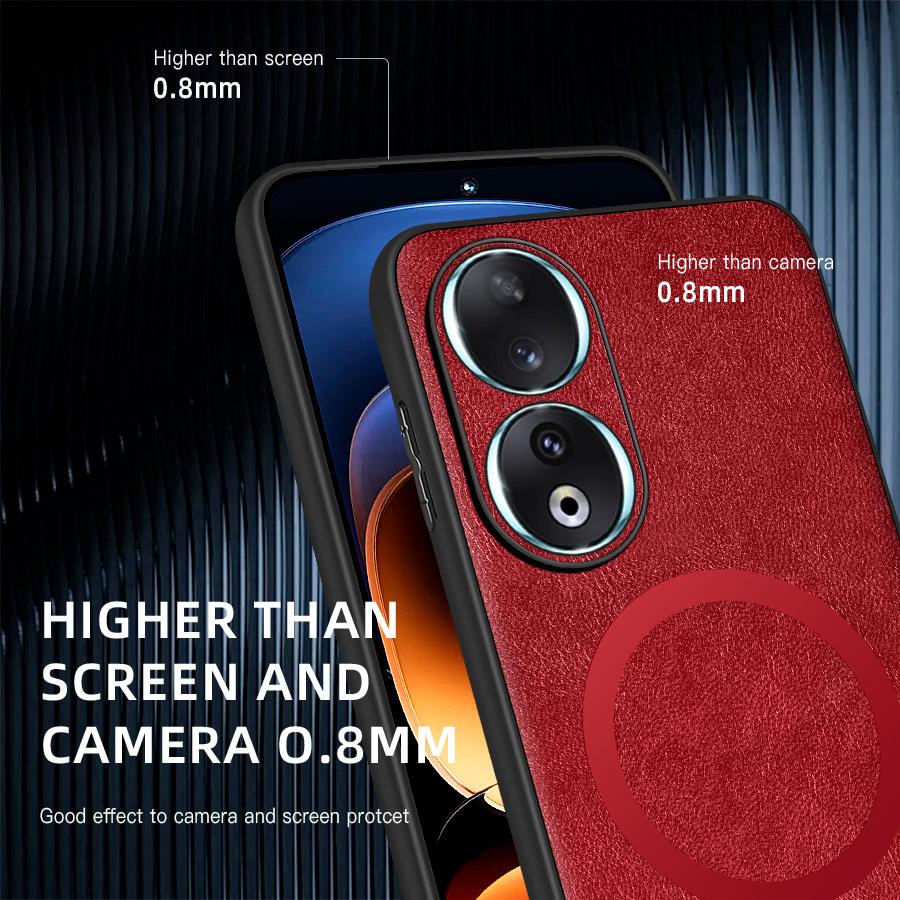 Voor Honor 90 90 Pro 90 Lite PU Leer Magnetische Ring Zachte Rand Anti-Val Anti-Vingerafdruk Telefoonhoesje
